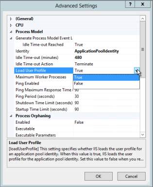 Setting Load User Profile to True